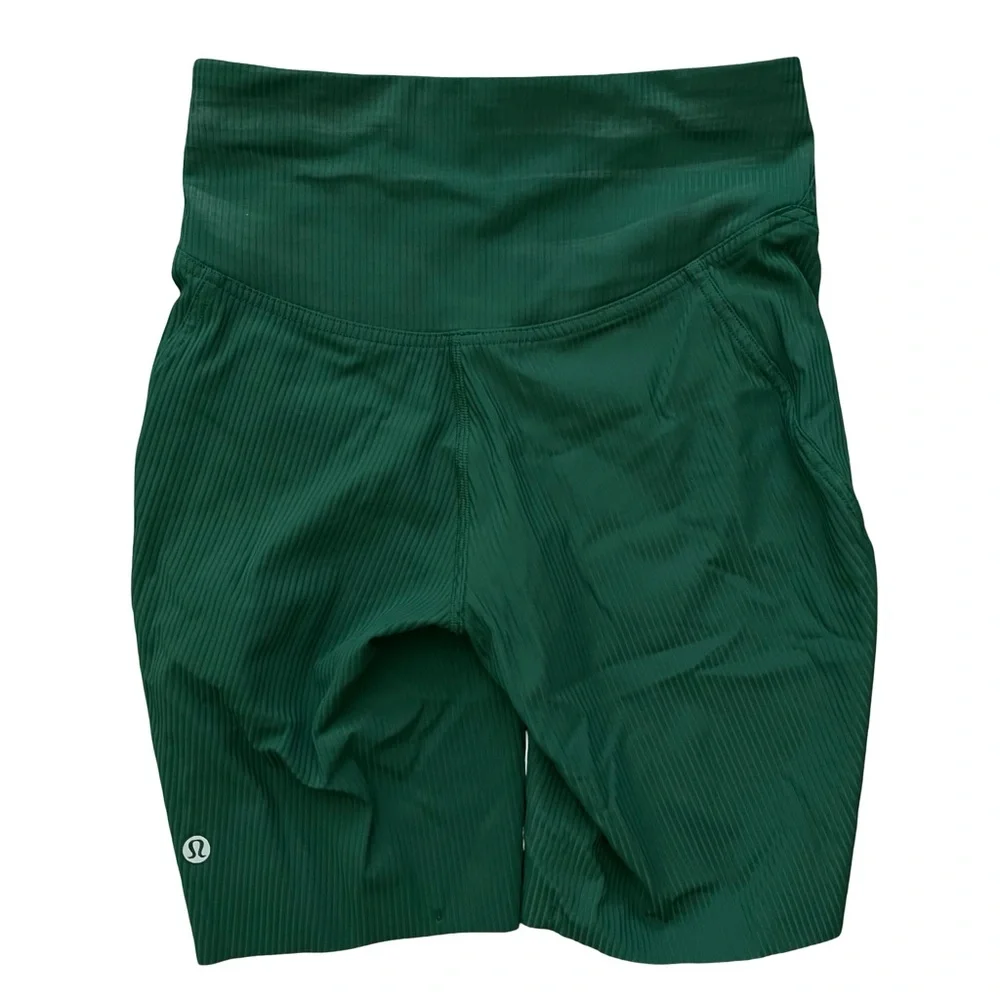 lululemon athletica Base Pace High-Rise Ribbed Nulux Bike Shorts Everglade Green